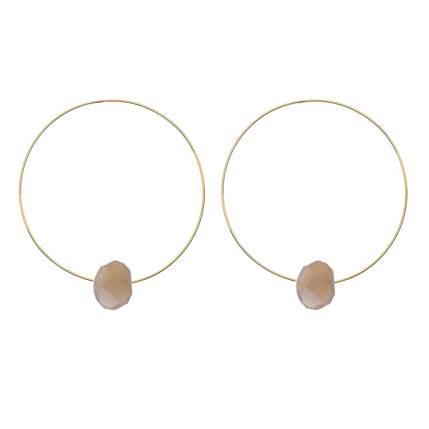 Medium Round Hoops with Gemstones - marvellous metallic & neutral colours