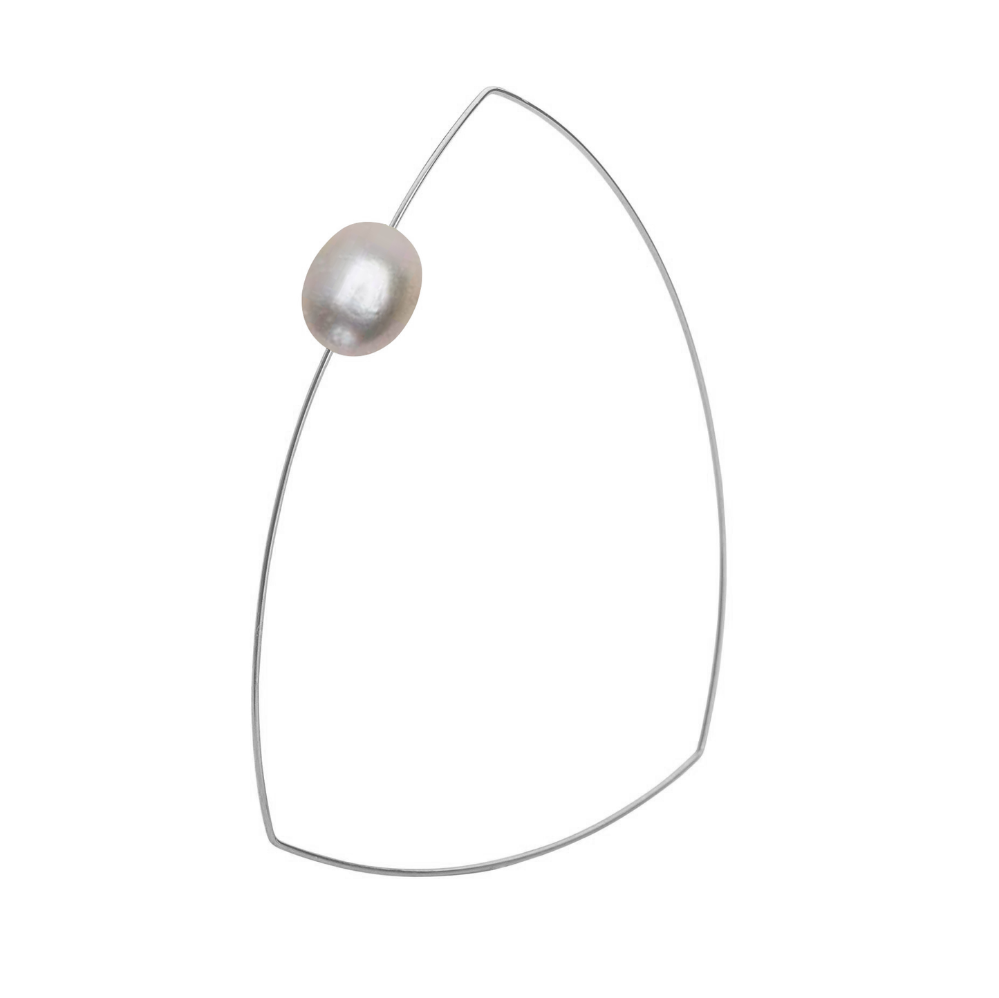 Flat Triangle Bangle with Oval Freshwater Pearl