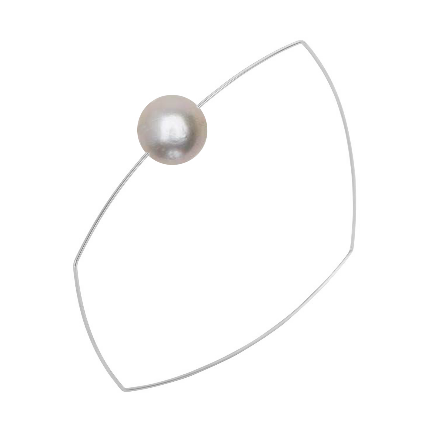 Square Bangle with Round Freshwater Pearl