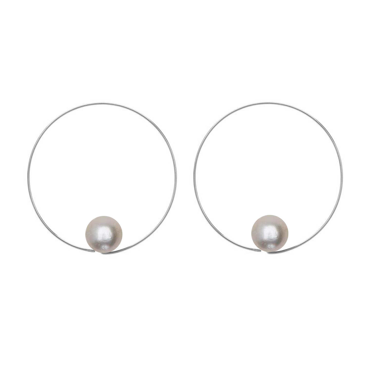 Extra Small Round Hoops with choice of Freshwater Pearls (9mm)