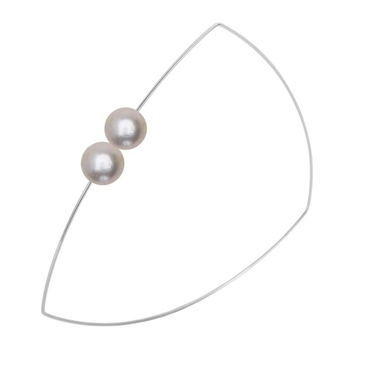 Triangle Bangle with Round Freshwater Pearls