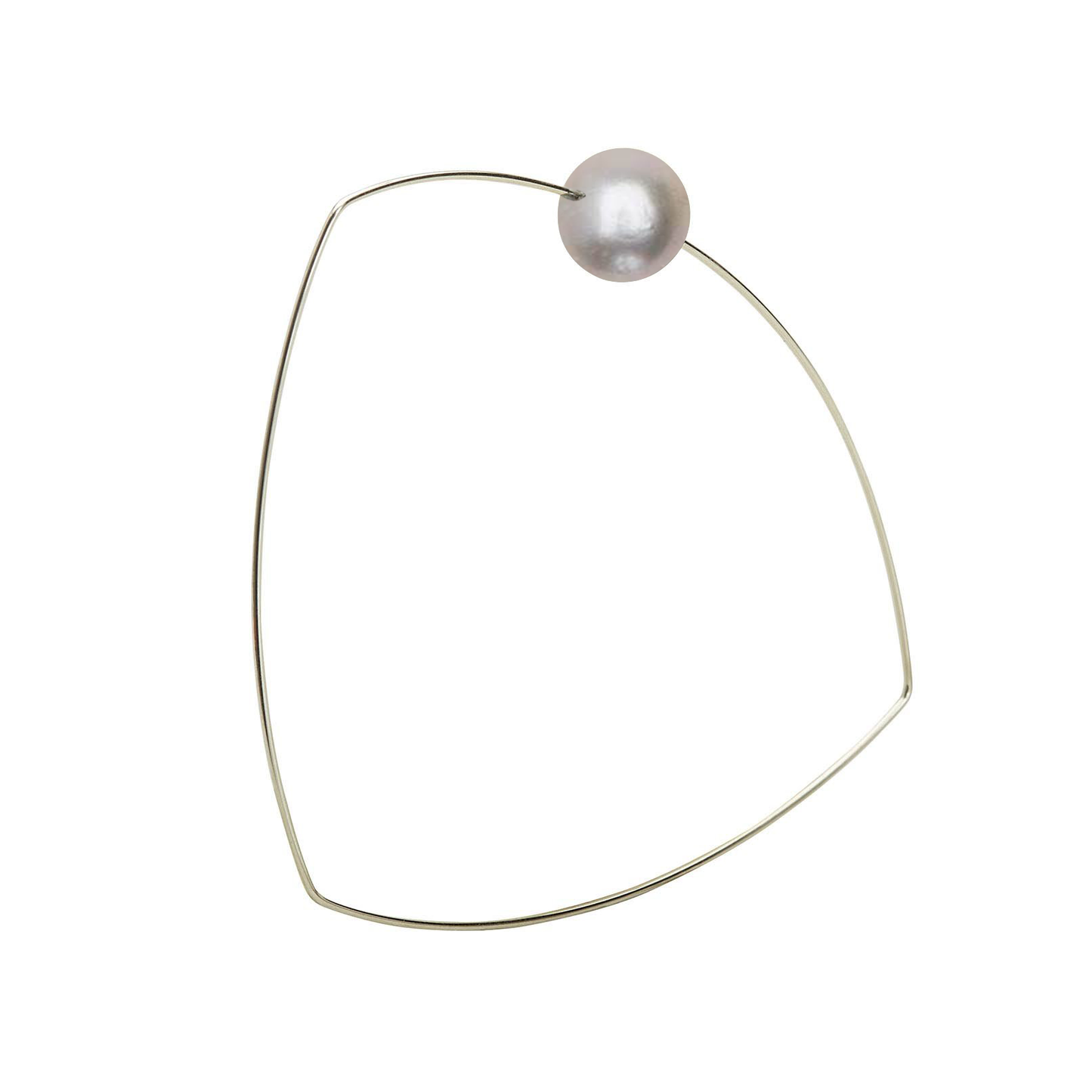 Triangle Bangle with Round Freshwater Pearl