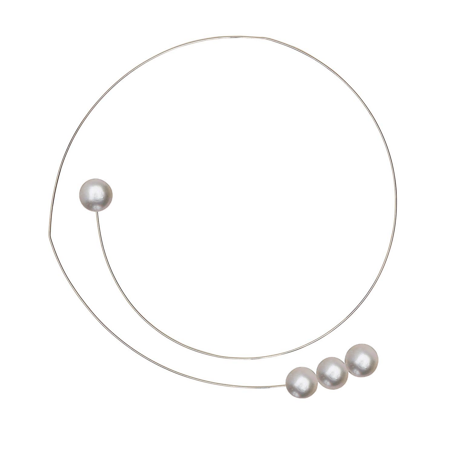 Round Point Neckwire with Round Freshwater Pearls