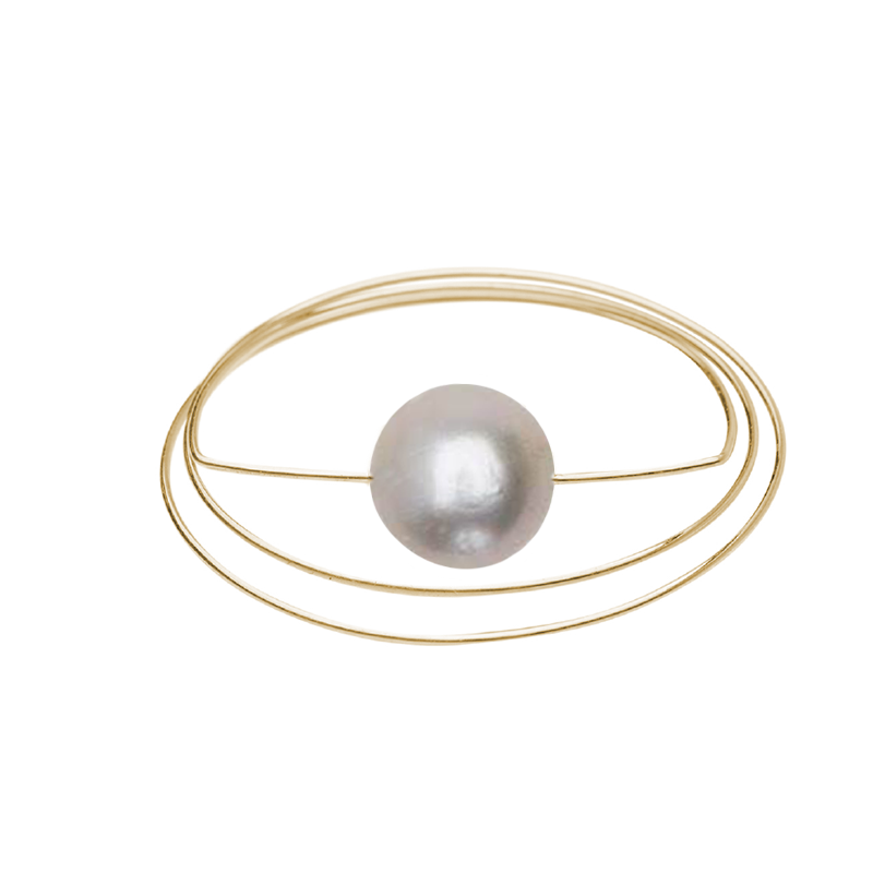 Circle Wrap Ring with Round Fresh Water Pearl (9mm)