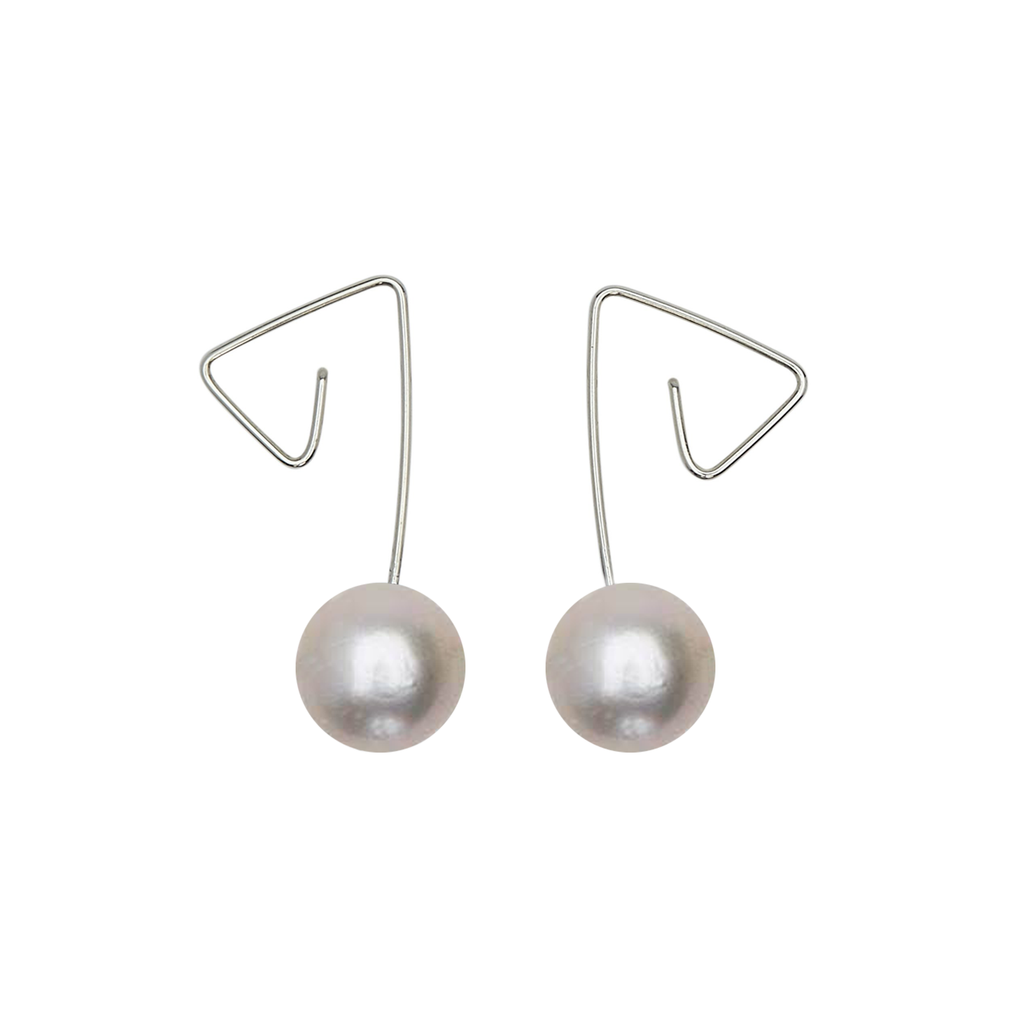 Short Drop Earrings with Round Fresh Water Pearl (5/6mm)