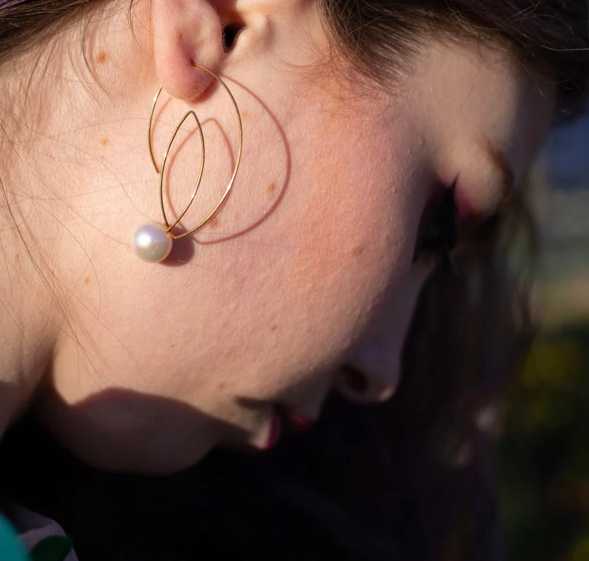 Large Cubist Curvaceous Earrings with Hand-Cut Gemstones