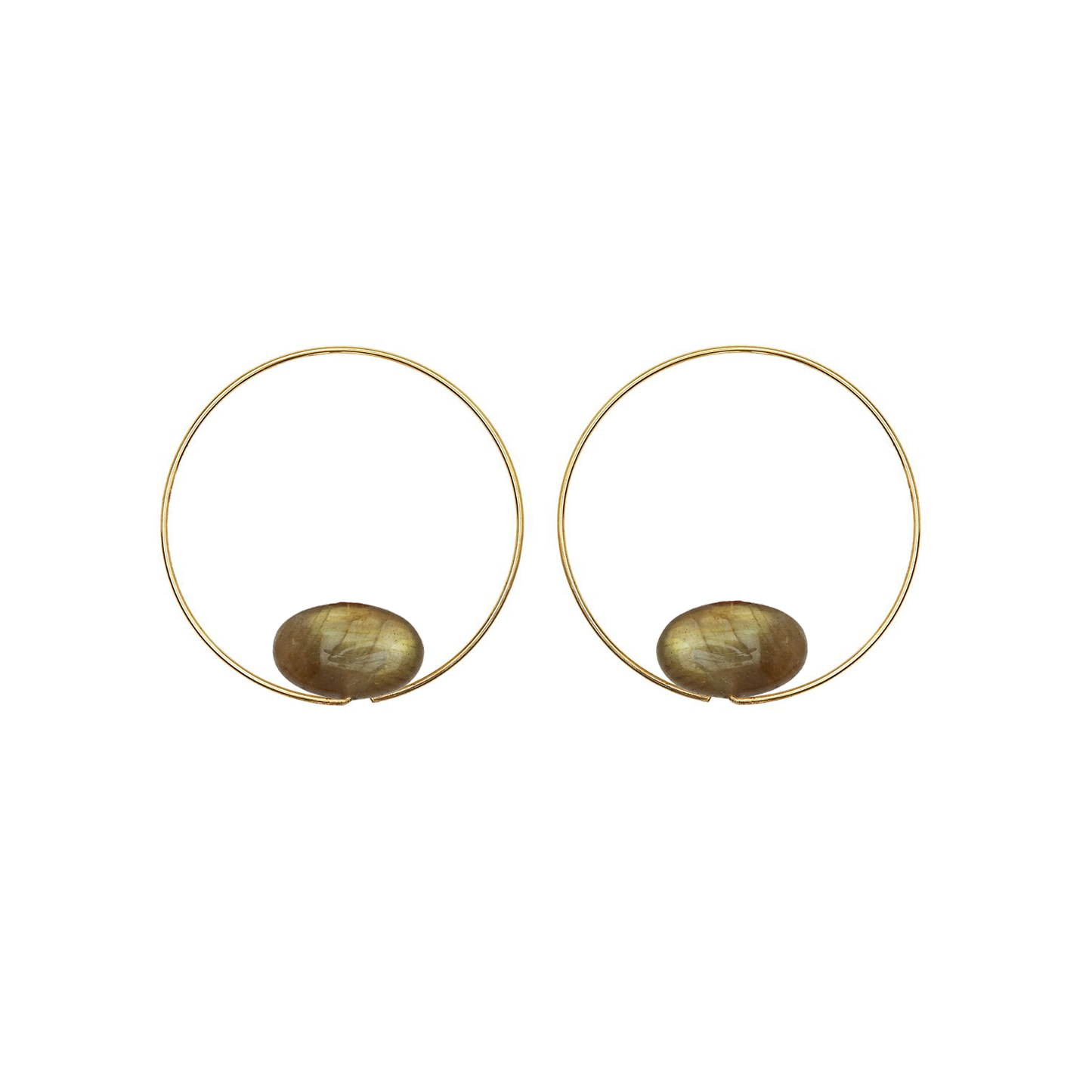 Small Round Hoops with Gemstones