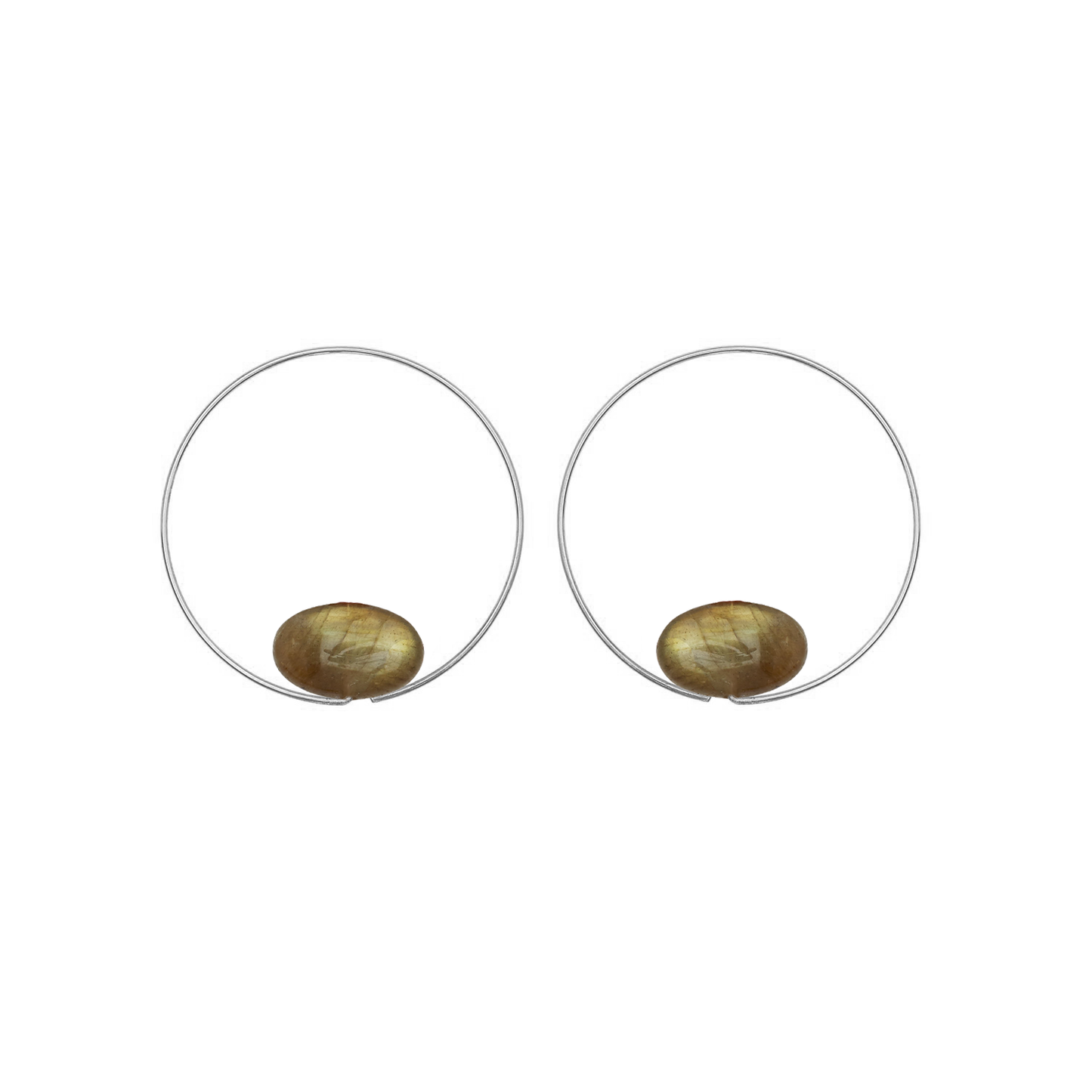 Small Round Hoops with Gemstones