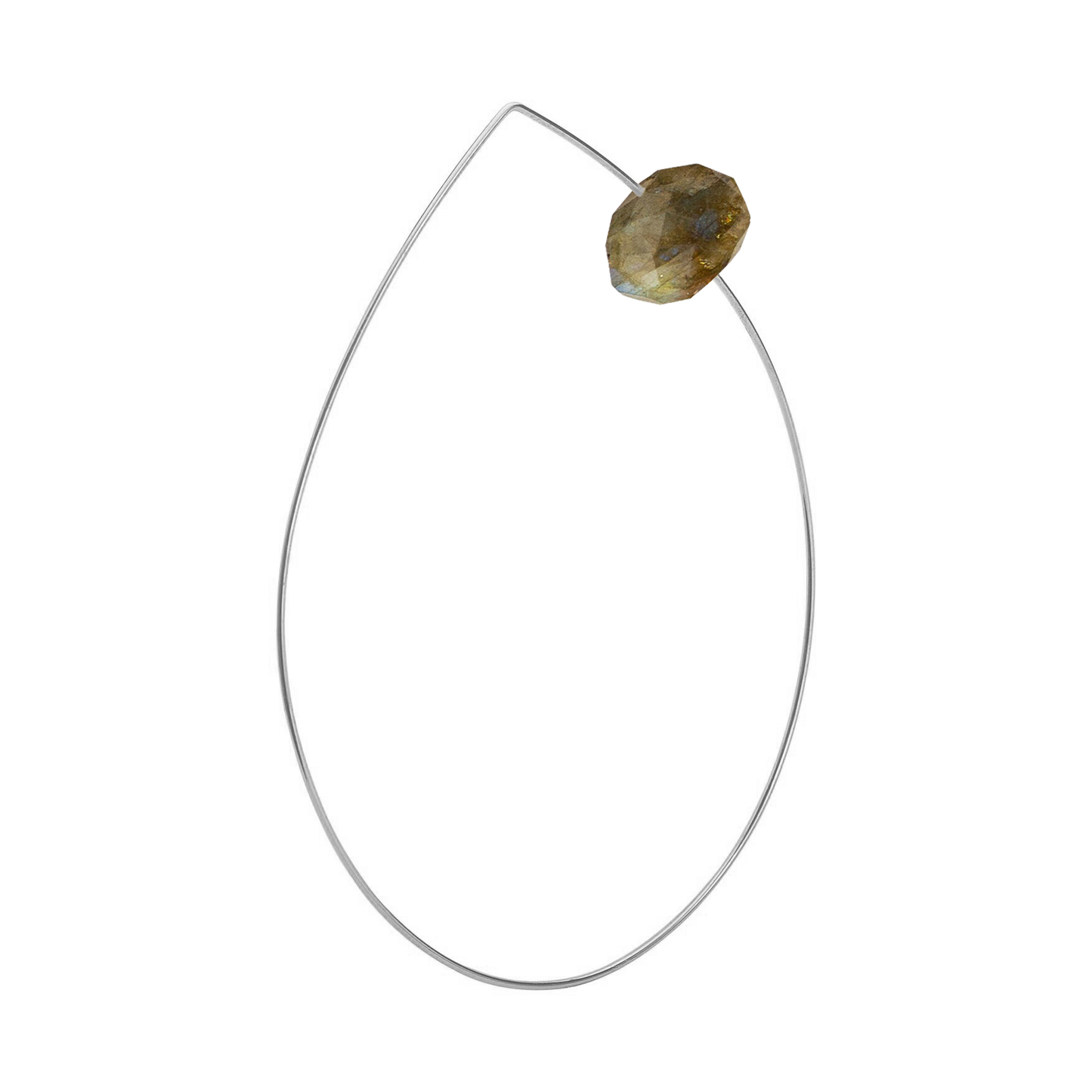 Pointed Curve Bangle with hand-cut precious gemstones