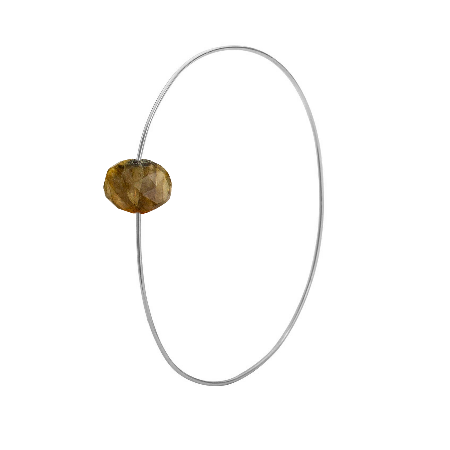 Oval Bangle with hand-cut precious gemstones