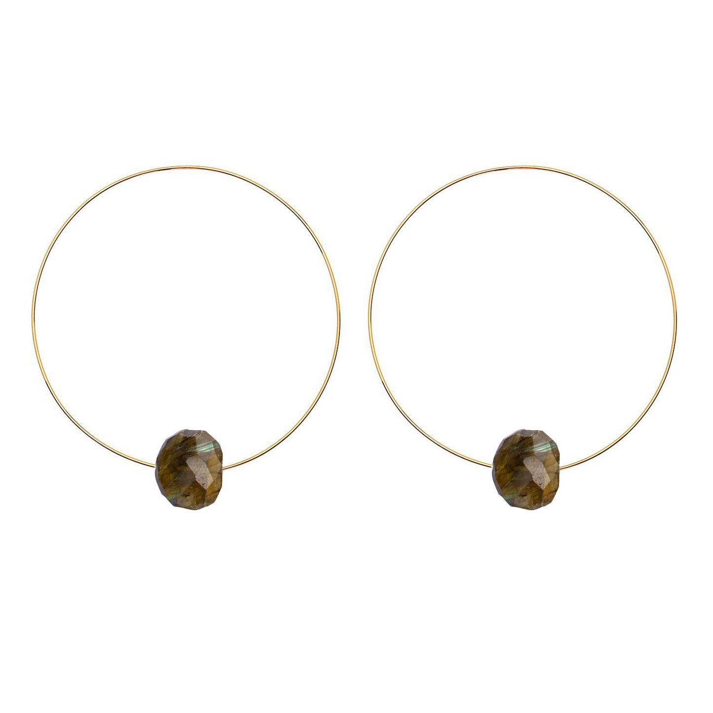 Medium Round Hoops with Gemstones - marvellous metallic & neutral colours
