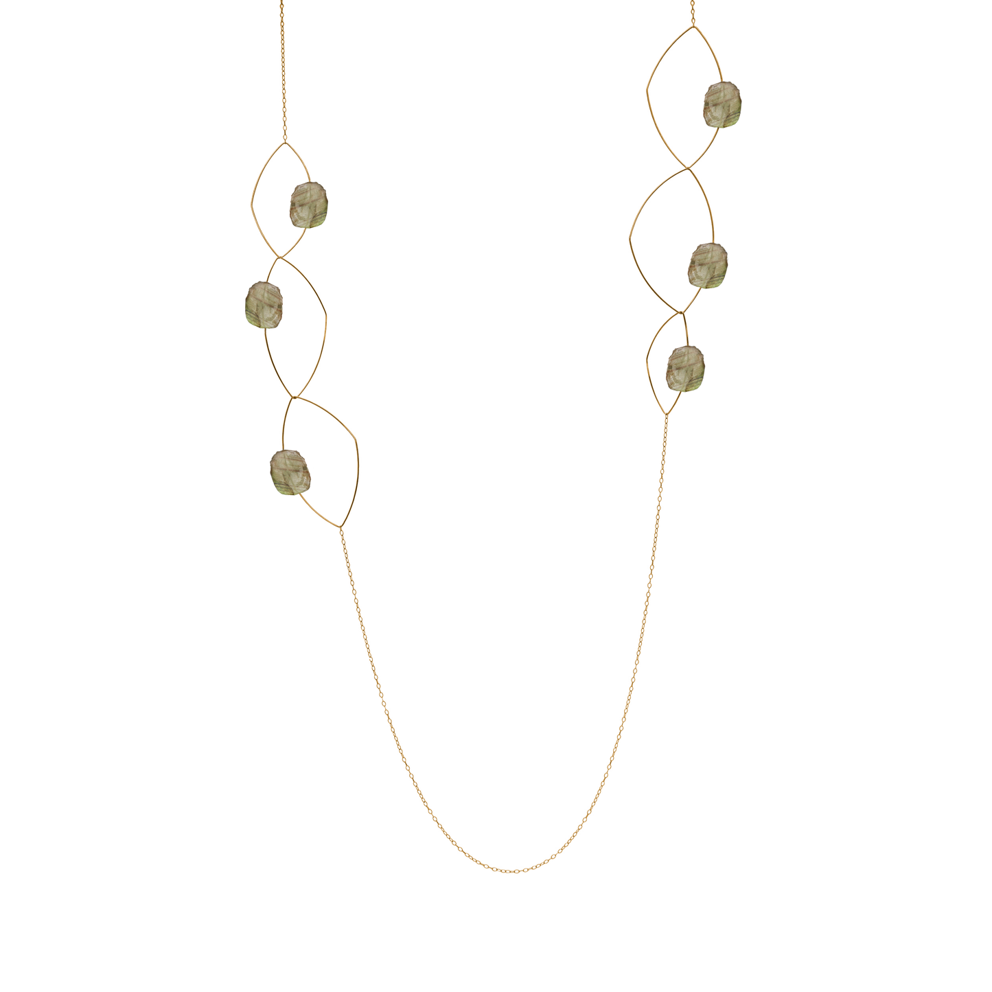 Long 'Morph It!' Necklace with Sliced Gemstones