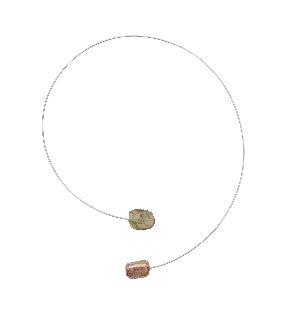 Round Neckwire with Sliced Gemstones