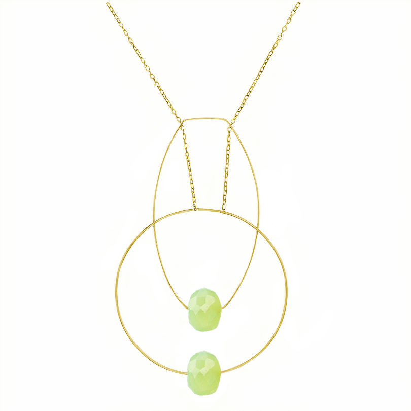 Multi Shape Pendant Necklace with Hand-Cut Precious Gemstones