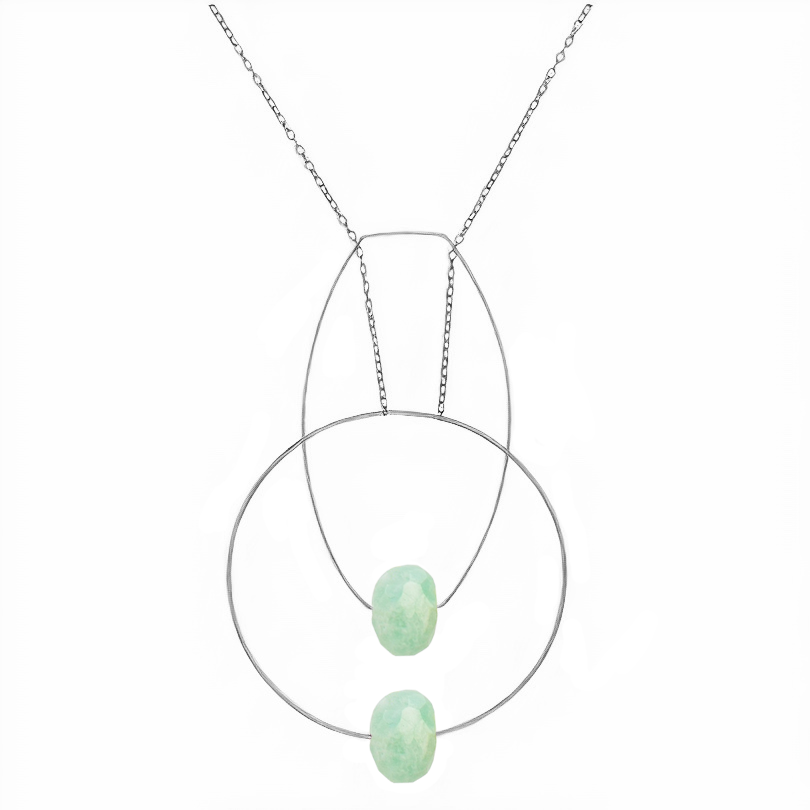 Multi Shape Pendant Necklace with Hand-Cut Precious Gemstones