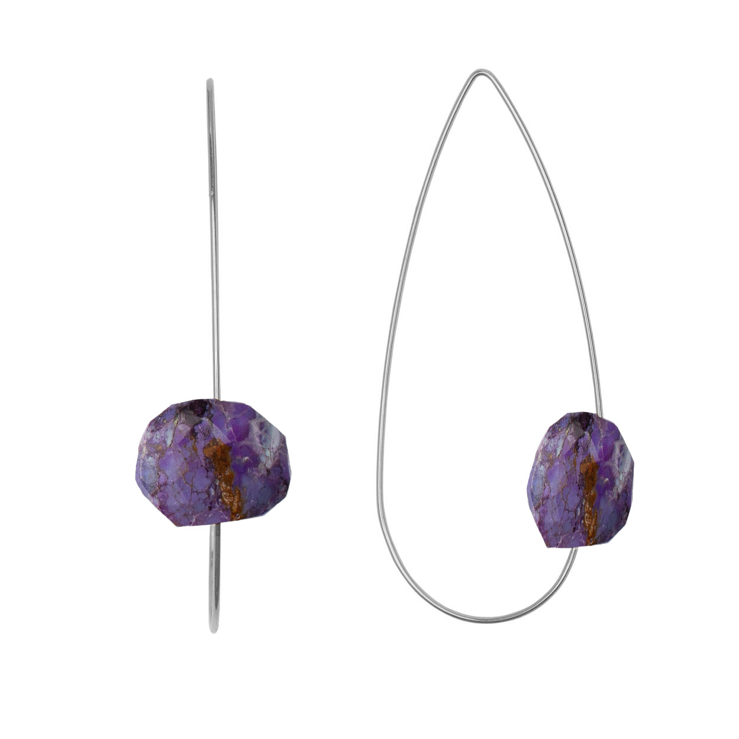 Pointed Drop Earrings with Gemstones - more fabulous colours