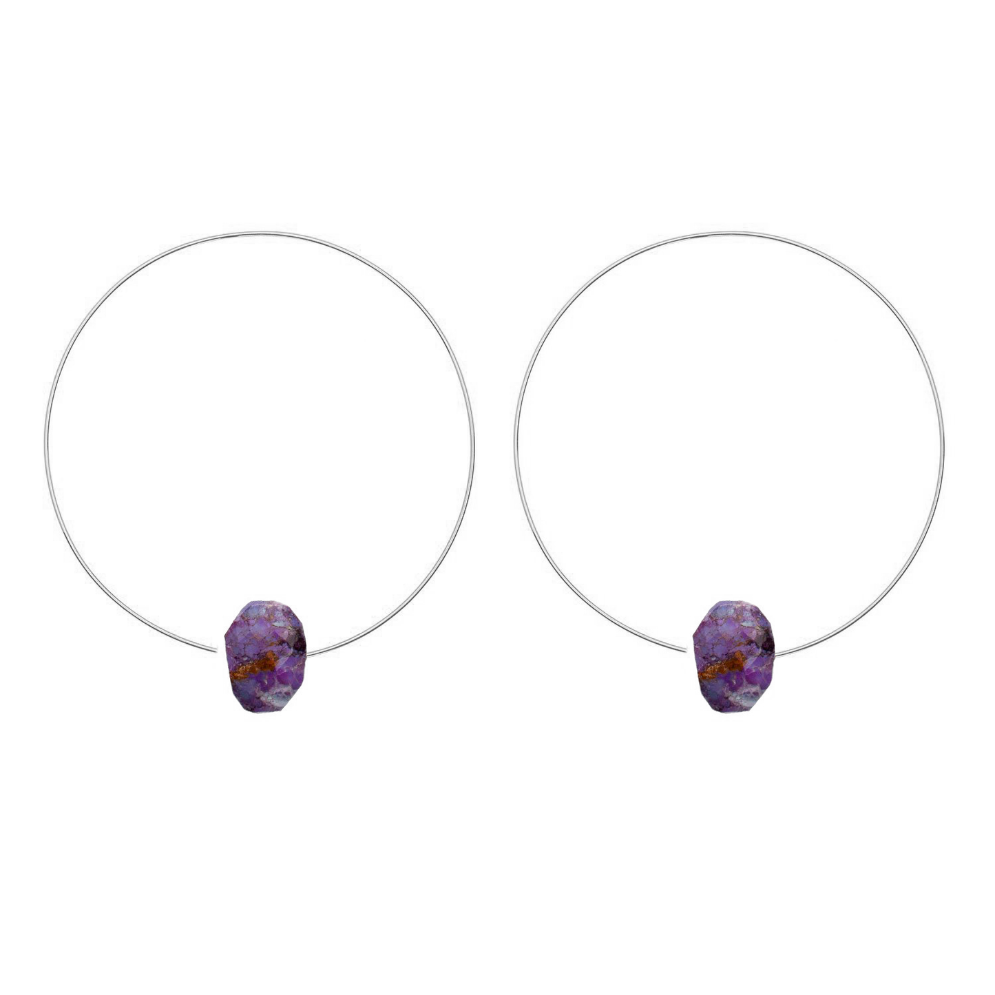 Medium Round Hoops with Gemstones - many fabulous colours