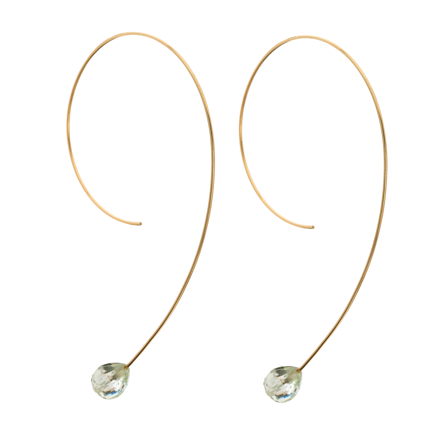 Long Loop Earrings with Drop Gems