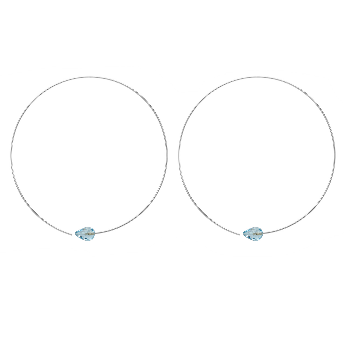 Medium Round Hoops with Drop Gems