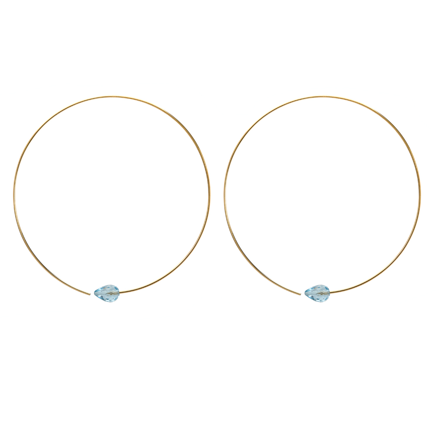 Medium Round Hoops with Drop Gems