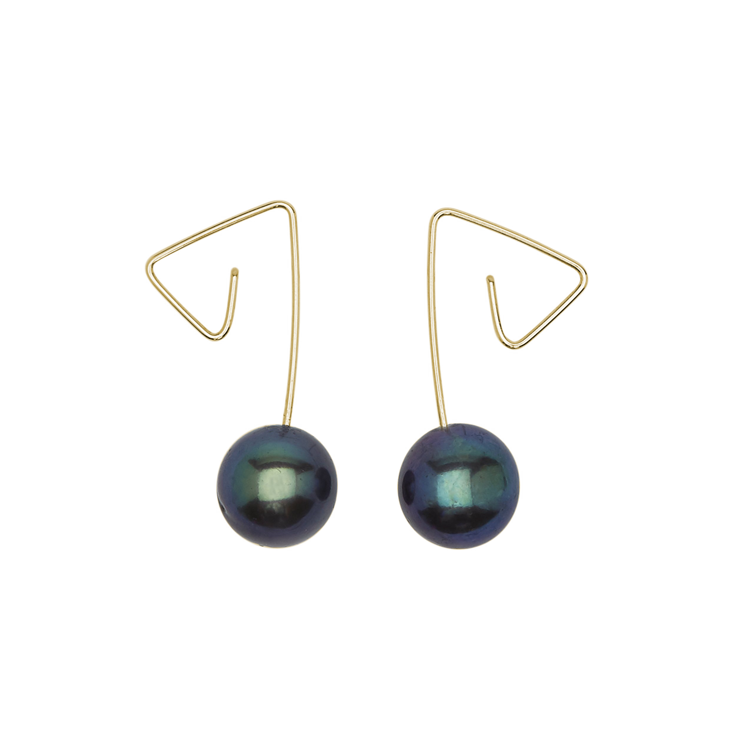 Short Drop Earrings with Round Fresh Water Pearl (5/6mm)