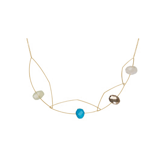 multi coloured gemstone necklace gold