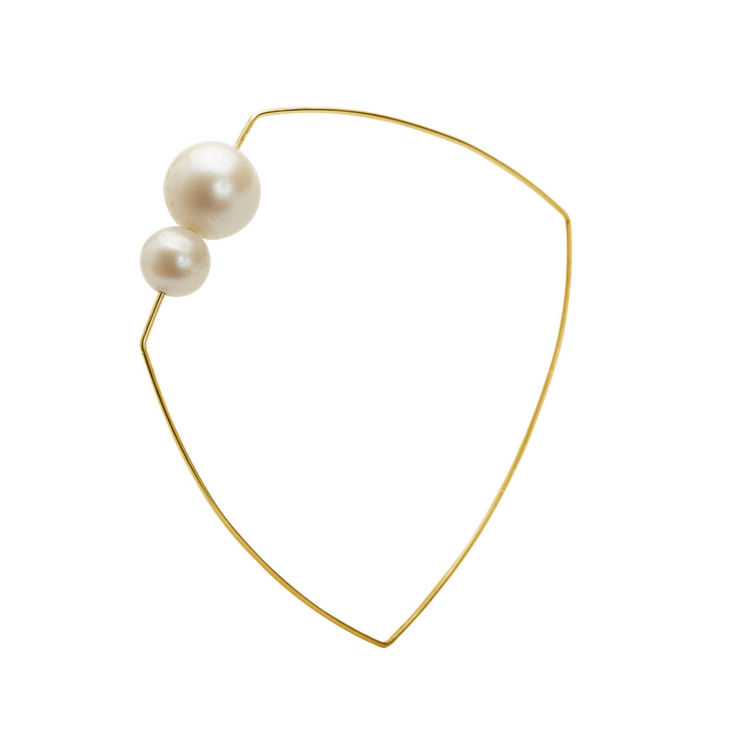 Asymmetric Square Bangle with 7mm & 9mm Round Freshwater Pearls