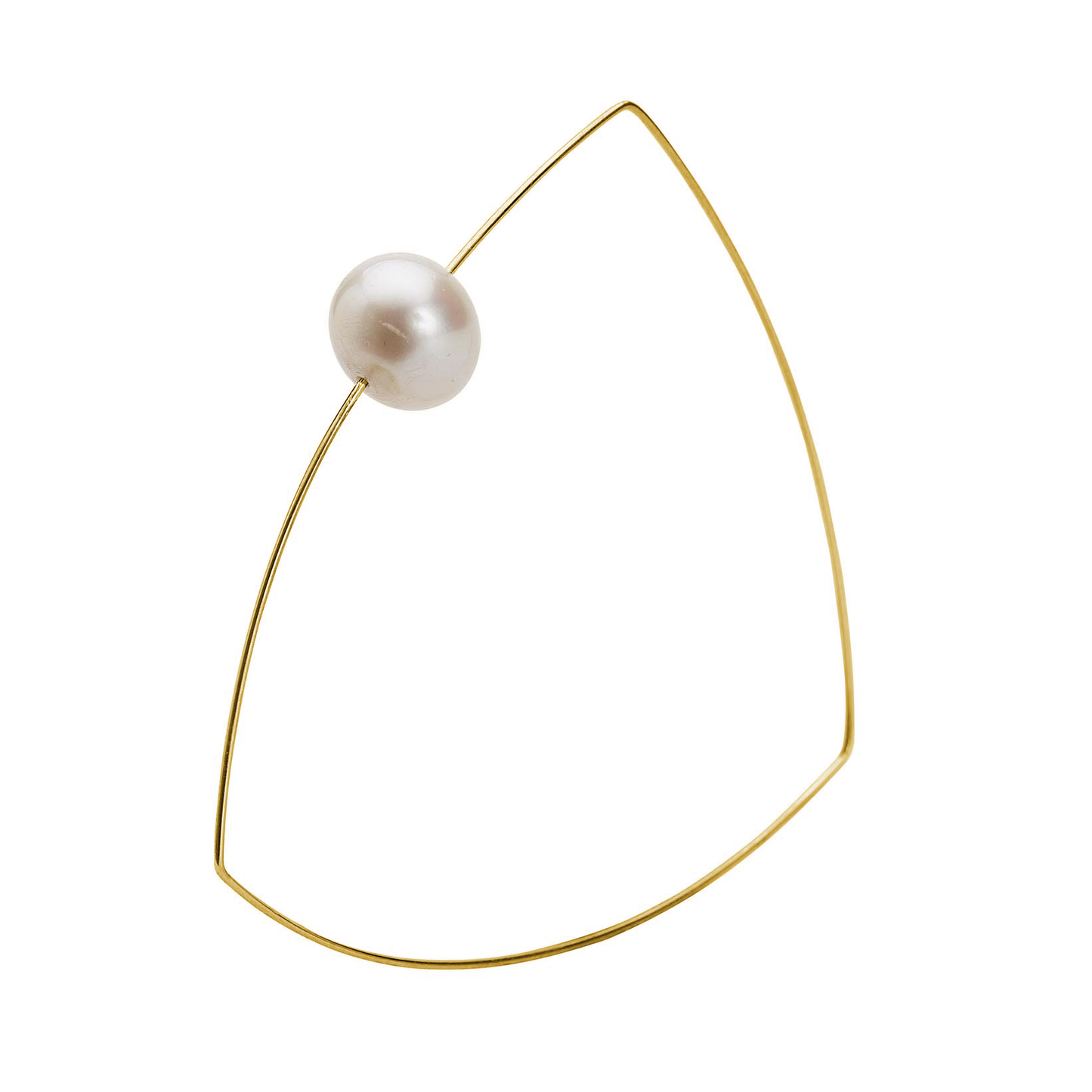 Triangle Bangle with Round Freshwater Pearl