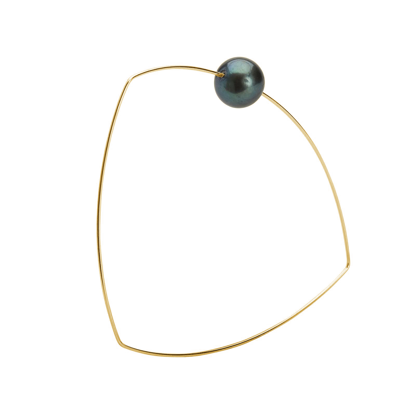 Triangle Bangle with Round Freshwater Pearl