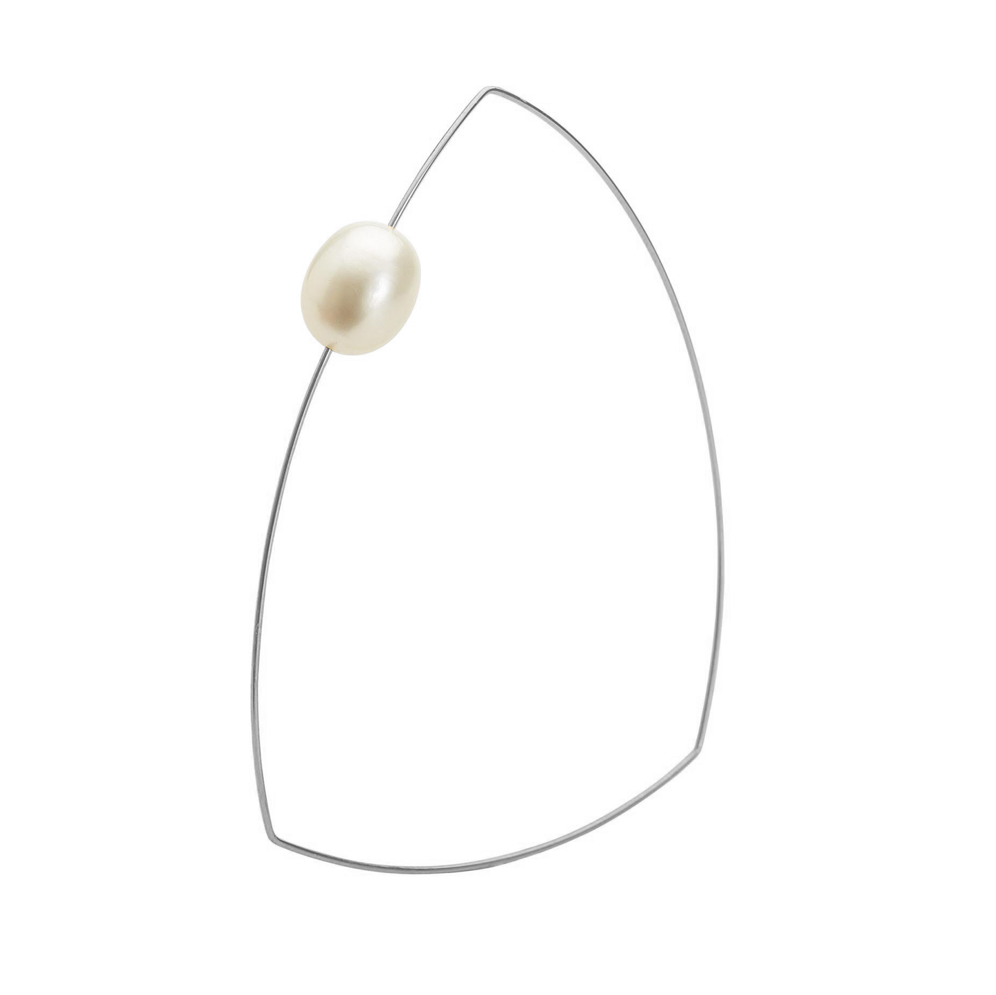 Flat Triangle Bangle with Oval Freshwater Pearl