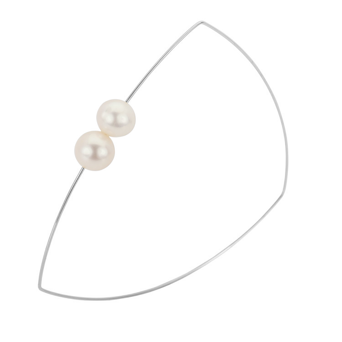 Triangle Bangle with Round Freshwater Pearls