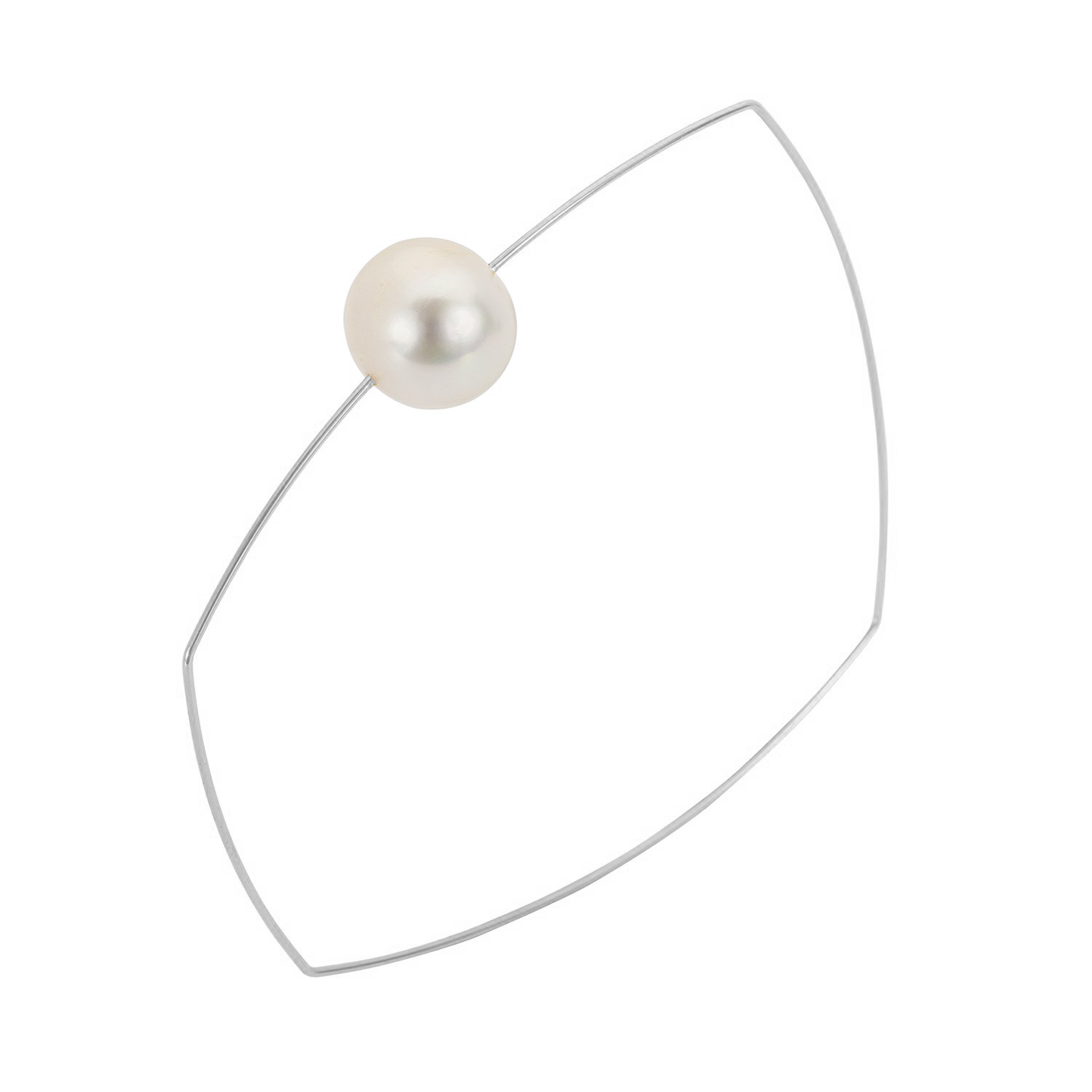 Square Bangle with Round Freshwater Pearl