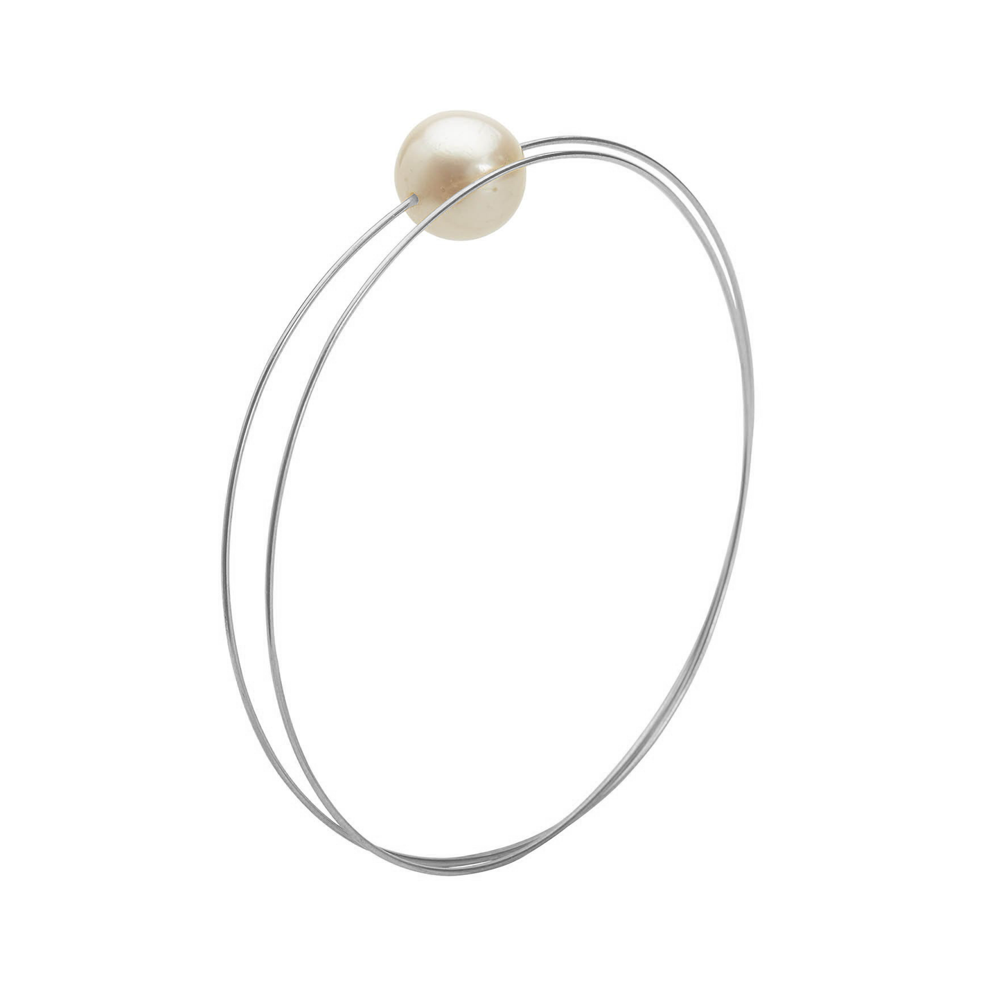 Circle Wrap Bangle with 12mm Round Freshwater Pearl