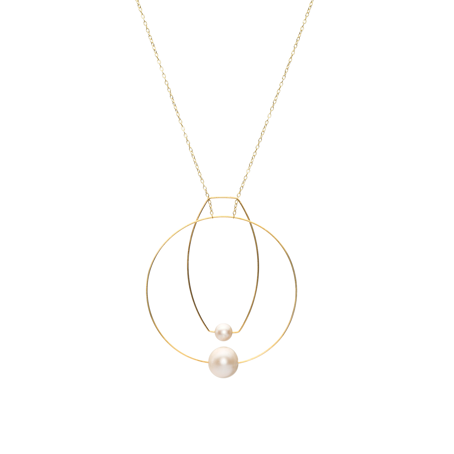 Multi Shape Necklace with Round Freshwater Pearls