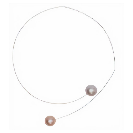 Round Point Neckwire with Freshwater Pearls