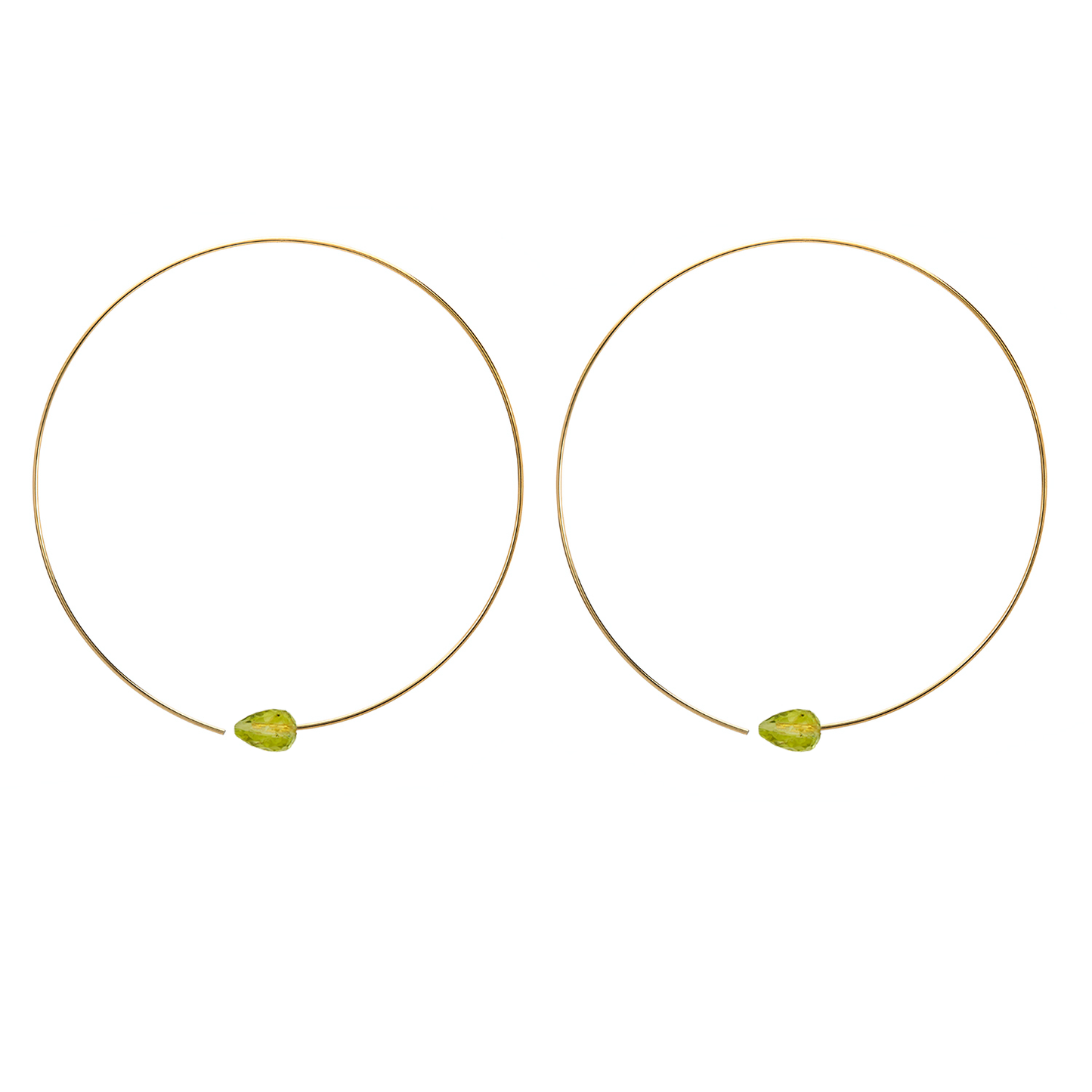 Medium Round Hoops with Drop Gems