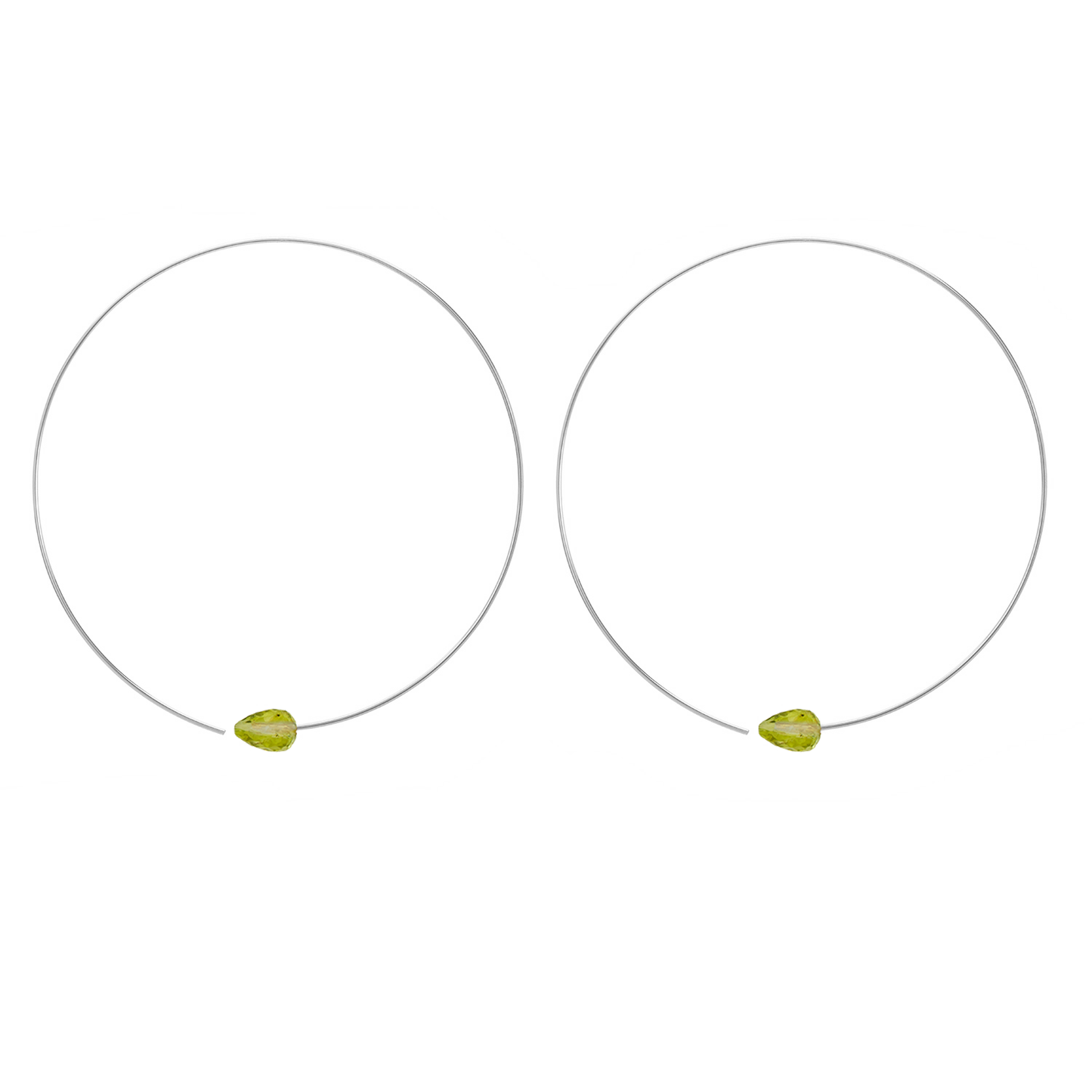 Medium Round Hoops with Drop Gems