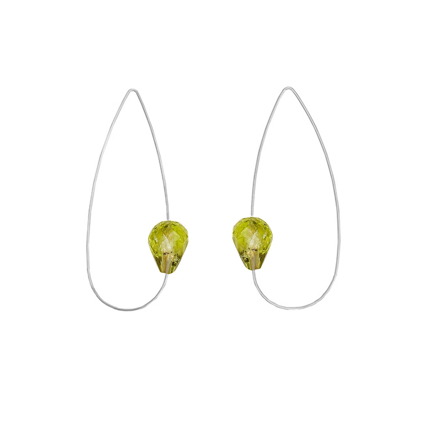 Pointed Oval Earrings with Silver Pyrite or Drop Gems option