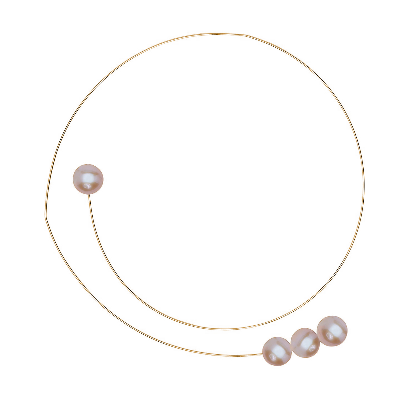 Round Point Neckwire with Round Freshwater Pearls