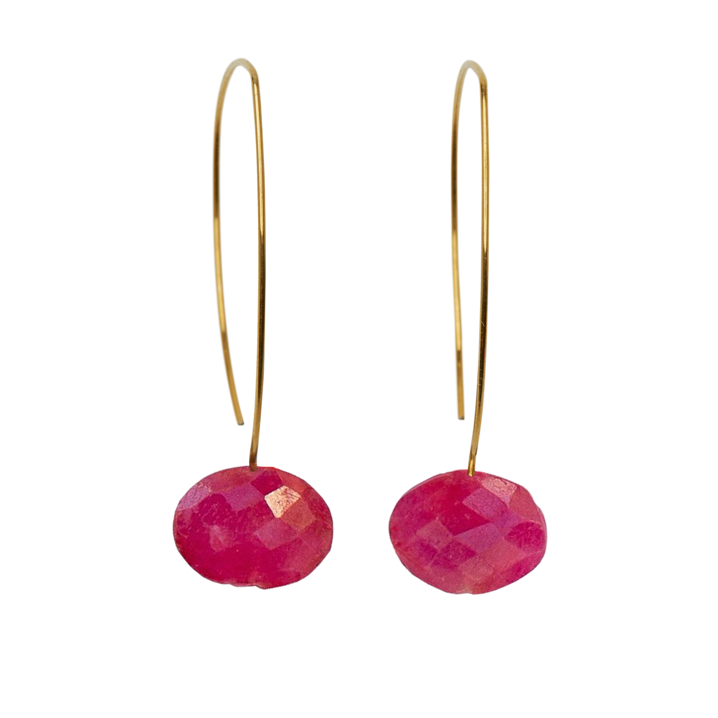 Drop Earrings with hand-cut precious gems