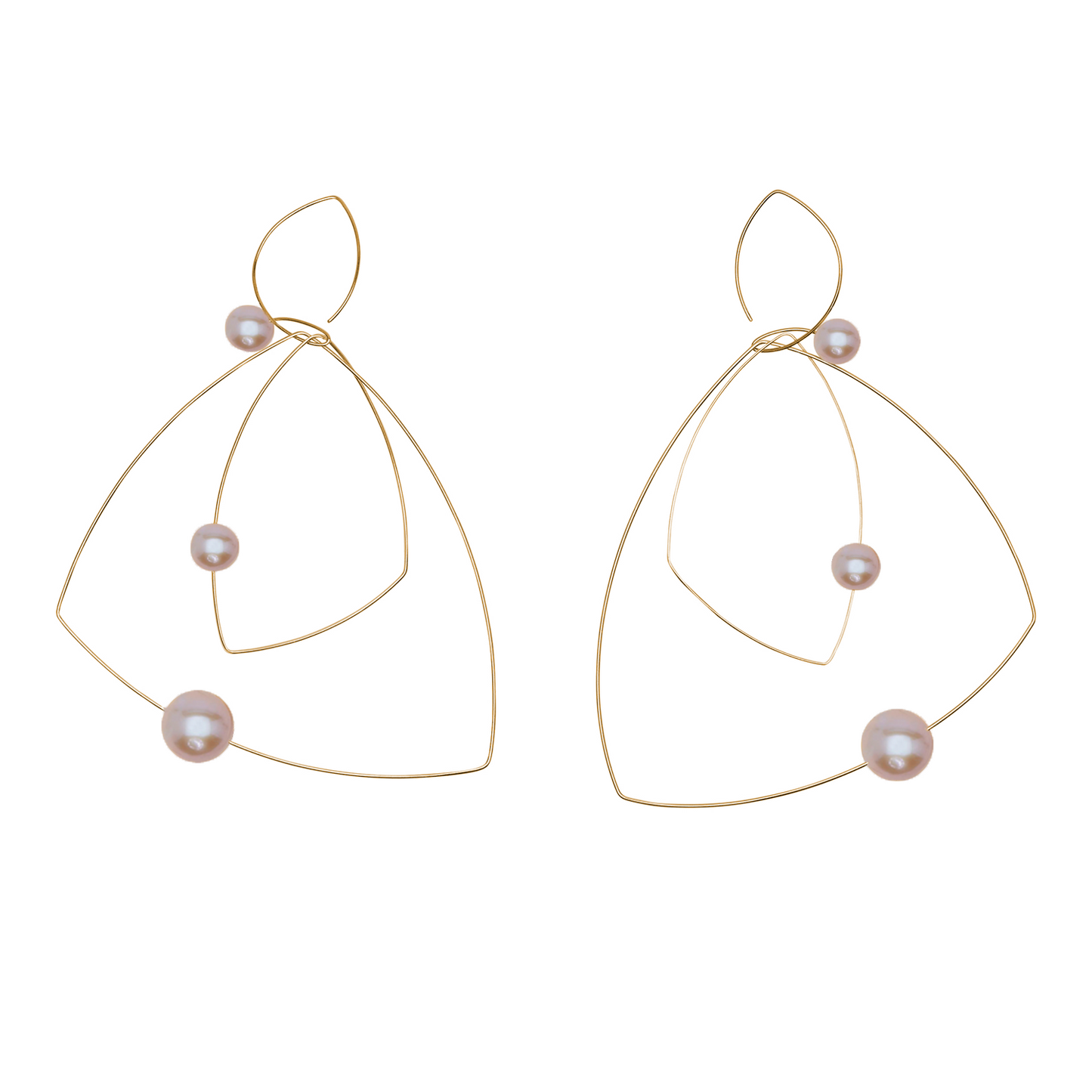 'Morph It' Earrings with Round Freshwater Pearl Trio