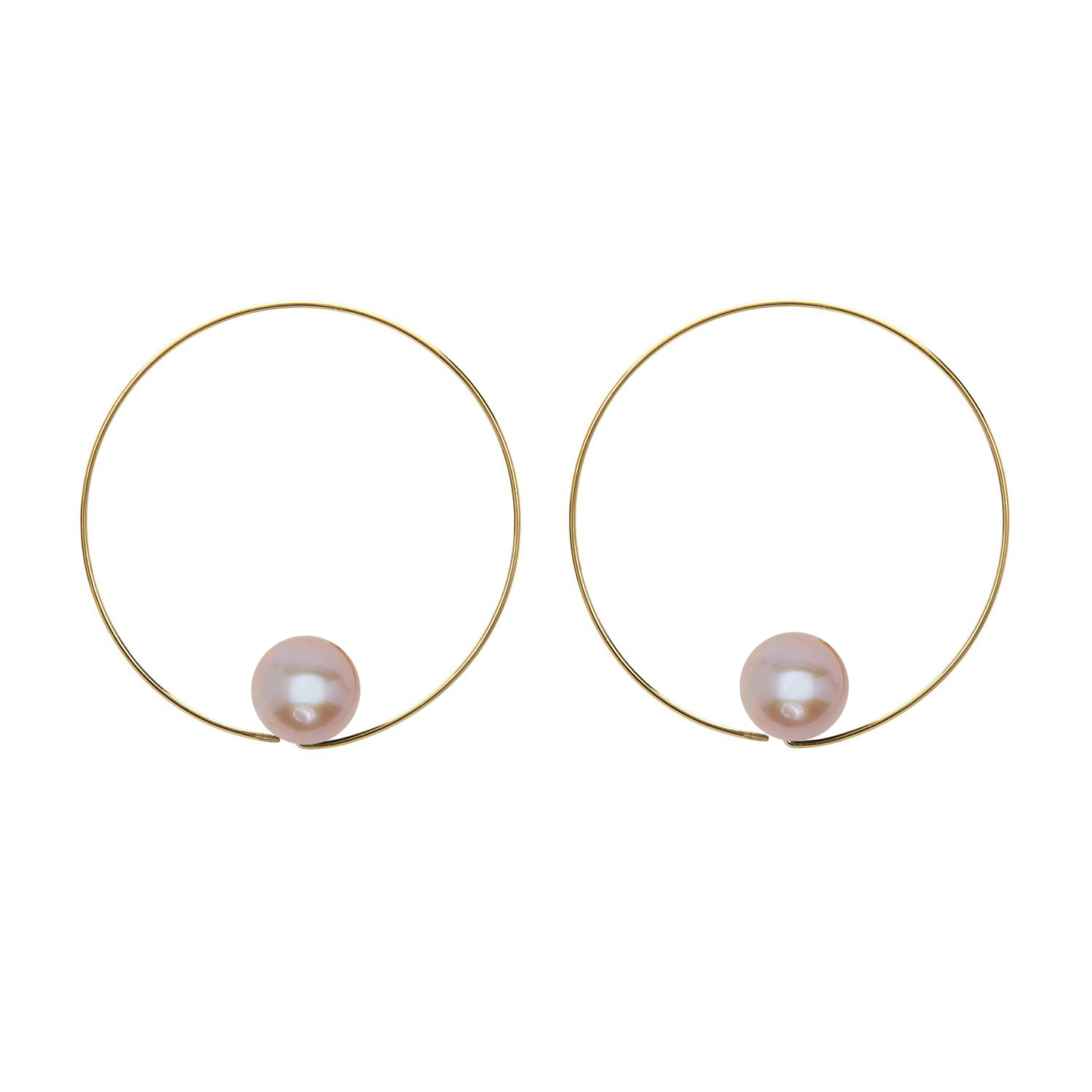 Extra Small Round Hoops with choice of Freshwater Pearls (9mm)