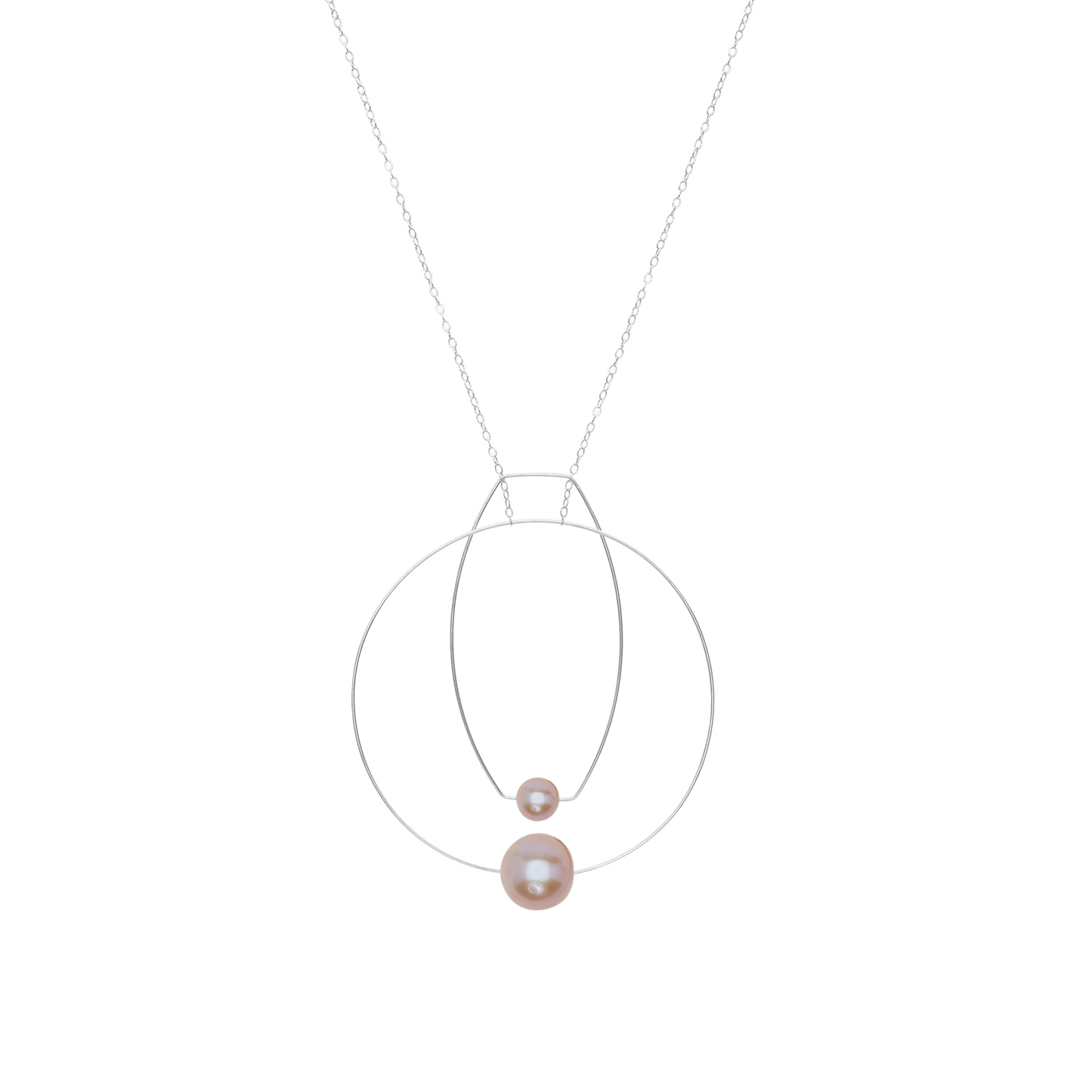 Multi Shape Necklace with Round Freshwater Pearls