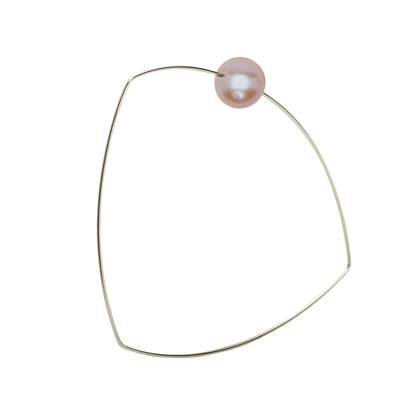 Triangle Bangle with Round Freshwater Pearl