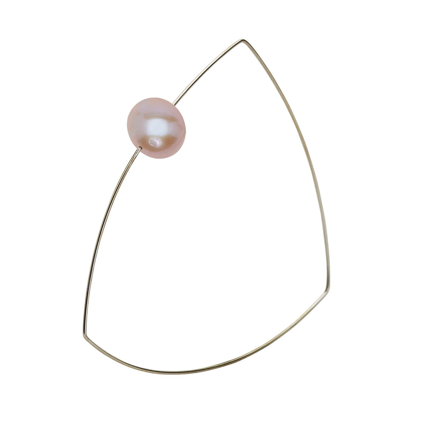 Triangle Bangle with Round Freshwater Pearl