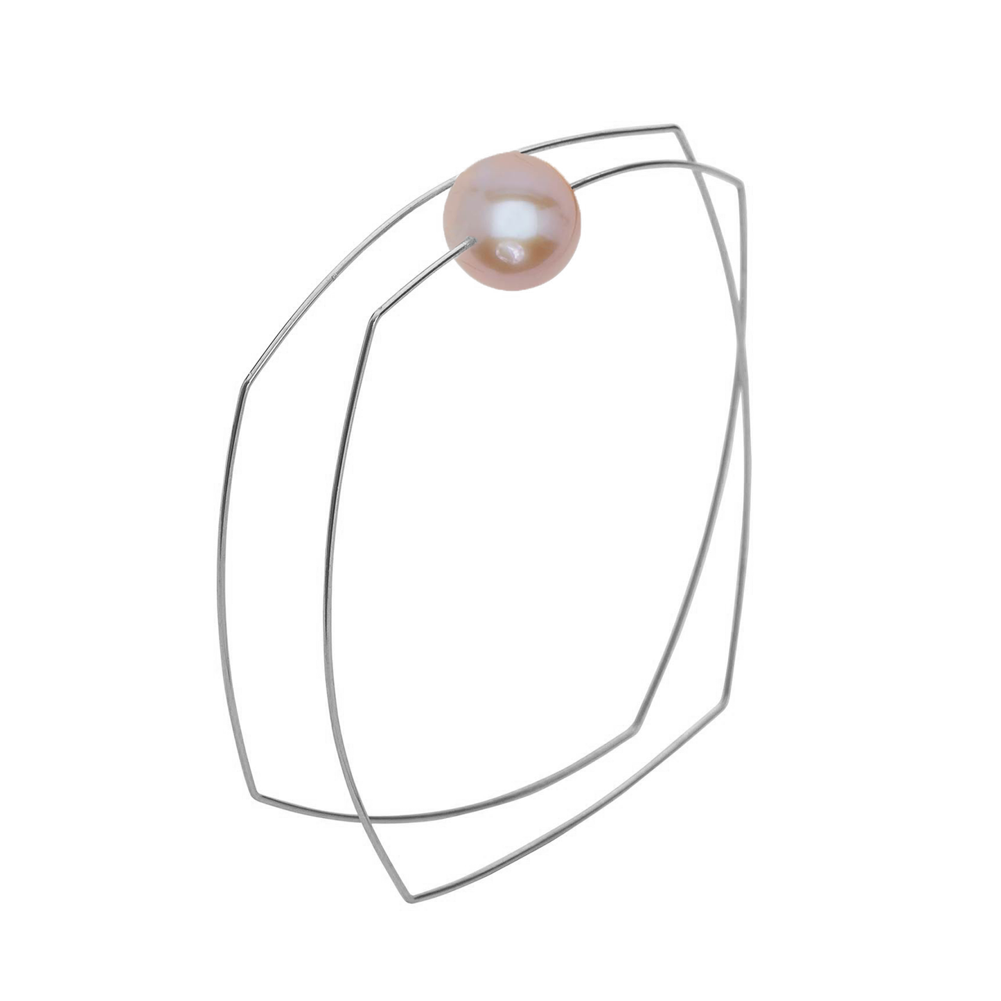 Square Wrap Bangle with Round Freshwater Pearls