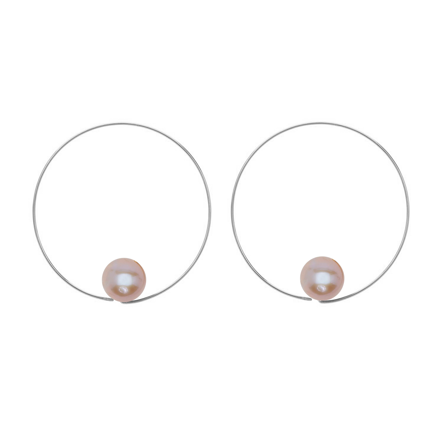 Extra Small Round Hoops with choice of Freshwater Pearls (9mm)