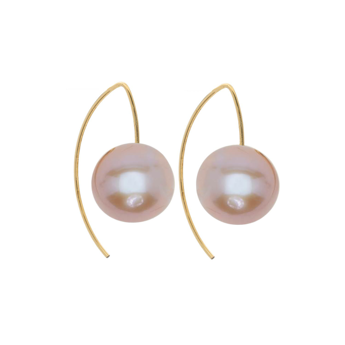 Lobe Huggers Signature Short Curve Earrings with Large Round Freshwater Pearls (12mm)