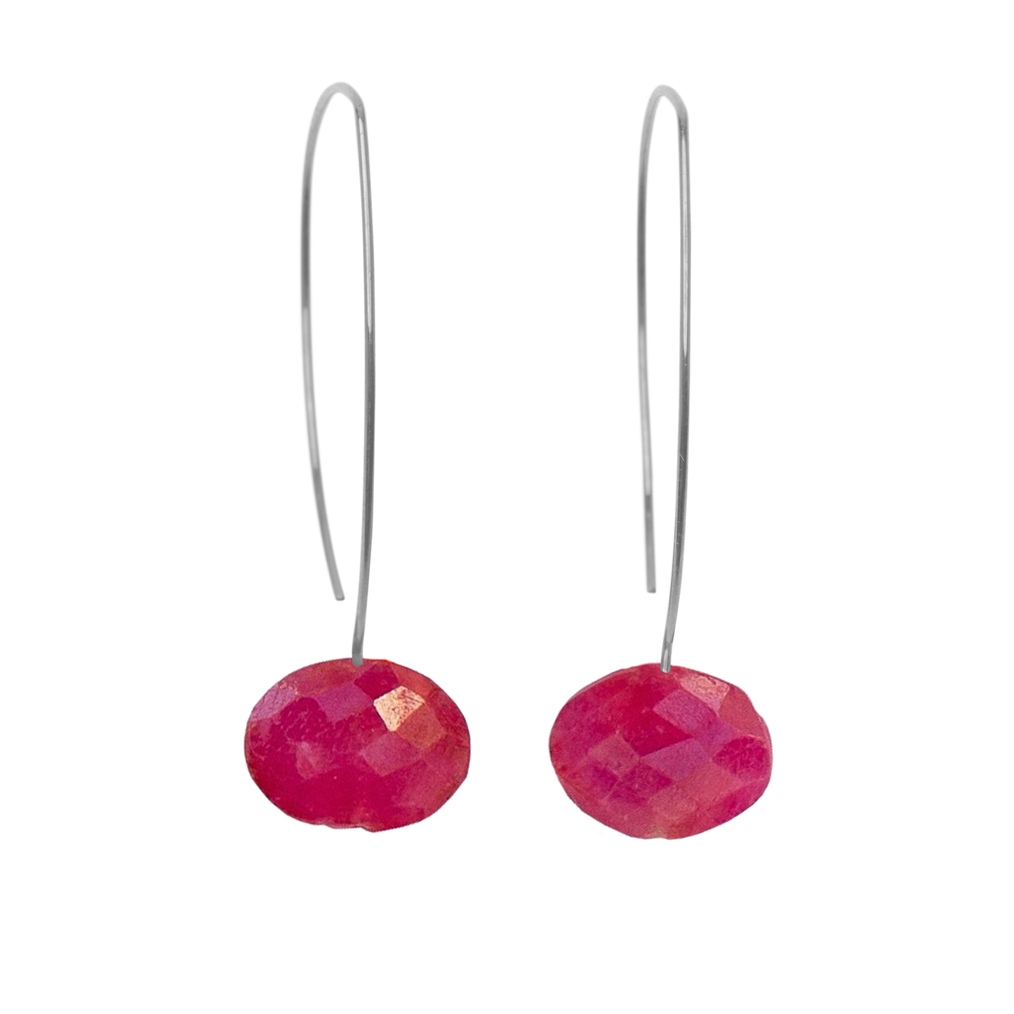 Drop Earrings with hand-cut precious gems