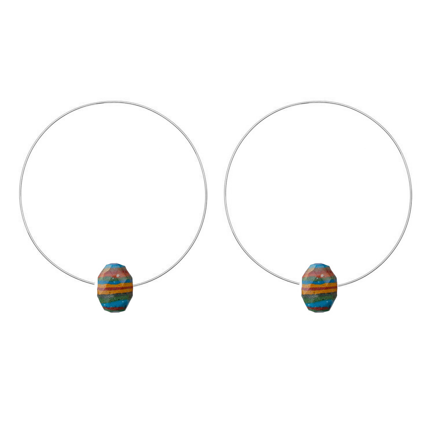 Medium Round Hoops with Gemstones - many fabulous colours